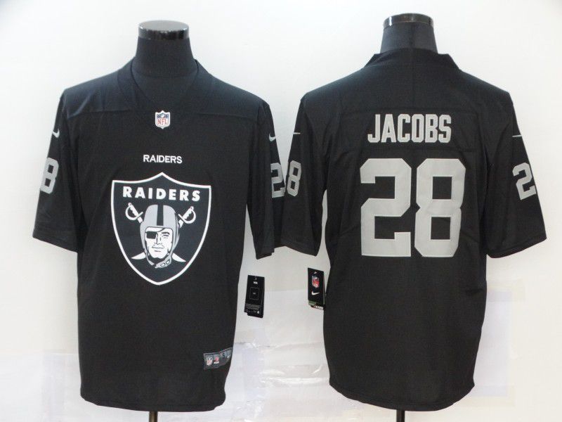 Men Oakland Raiders 28 Jacobs Black Nike Team logo fashion NFL Jersey